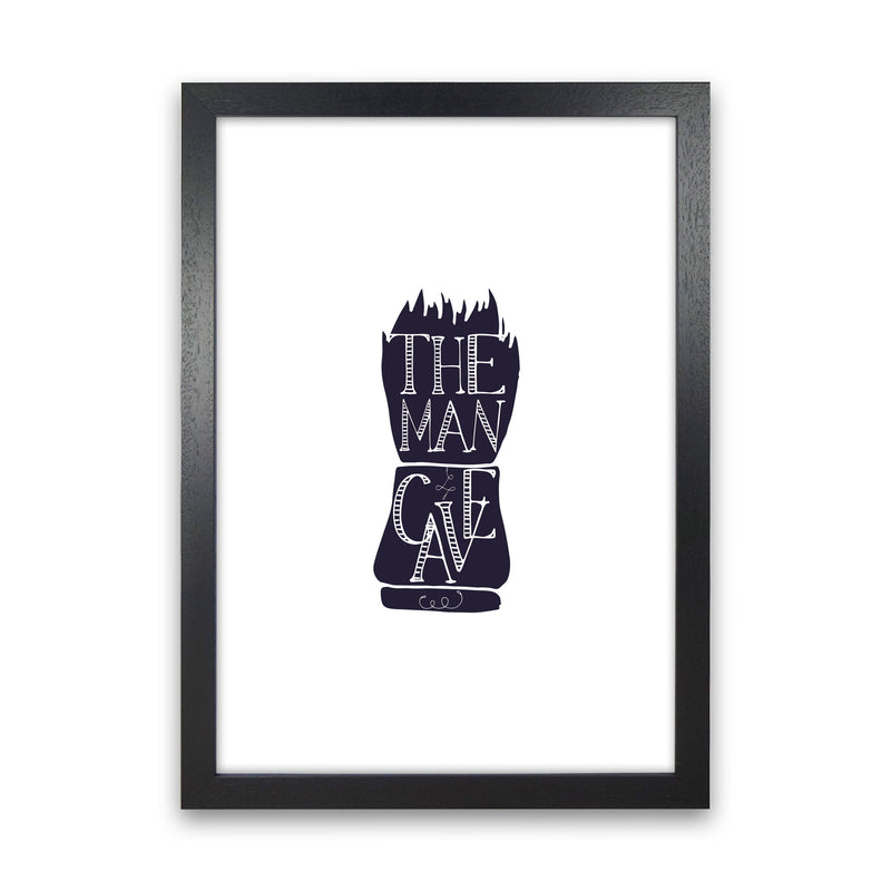 The Man Cave 2 Modern Print, Framed Bathroom Wall Art Black Grain