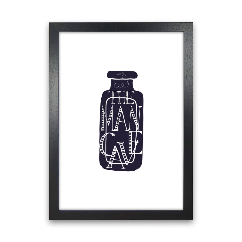 The Man Cave 3 Modern Print, Framed Bathroom Wall Art Black Grain