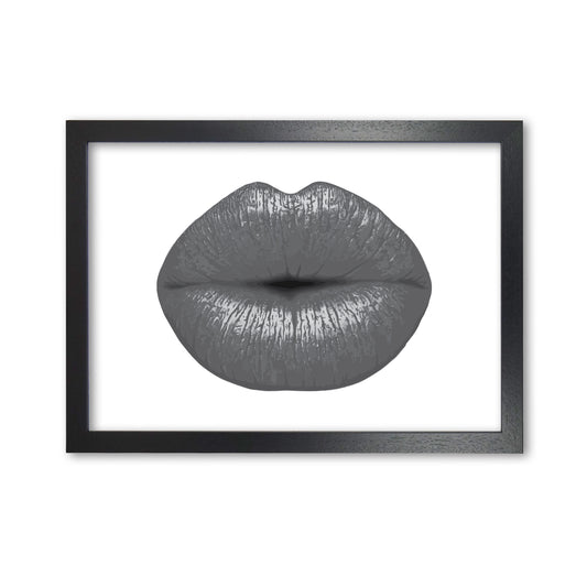 Lips Modern Print Black Grain