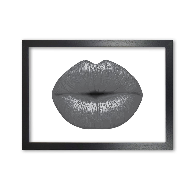 Lips Modern Print Black Grain