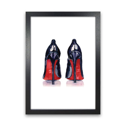 Black High Heels Modern Print Black Grain