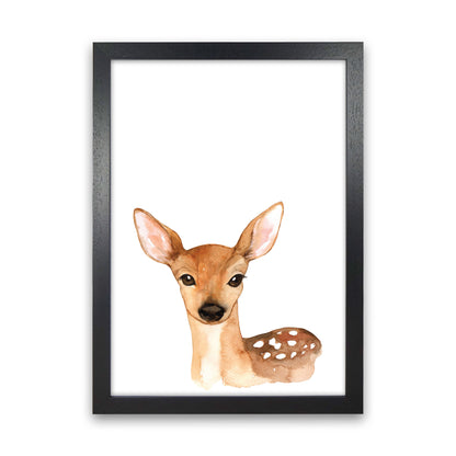 Forest Friends, Cute Deer Modern Print Animal Art Print Black Grain
