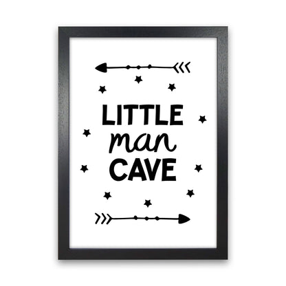Little Man Cave Black Arrows Framed Nursey Wall Art Print Black Grain