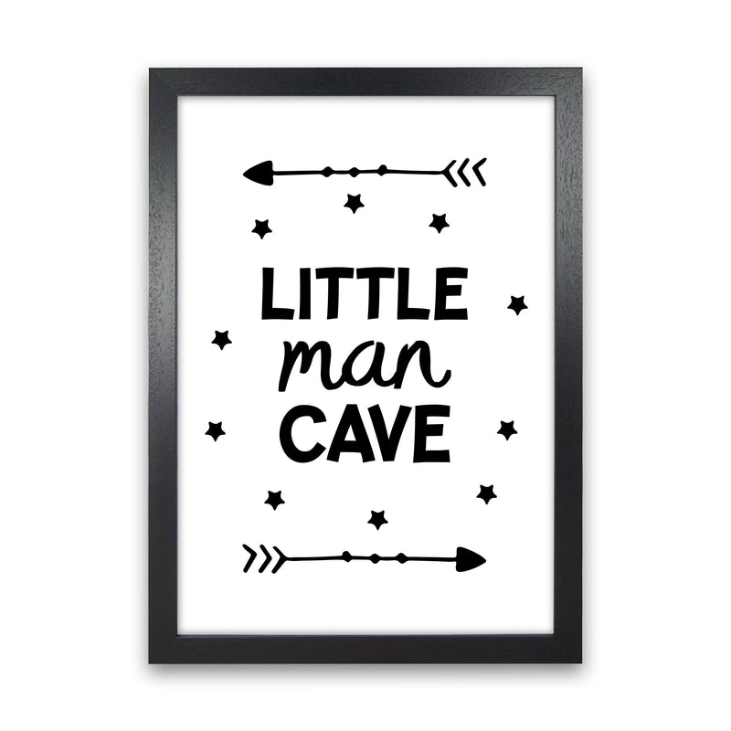 Little Man Cave Black Arrows Framed Nursey Wall Art Print Black Grain