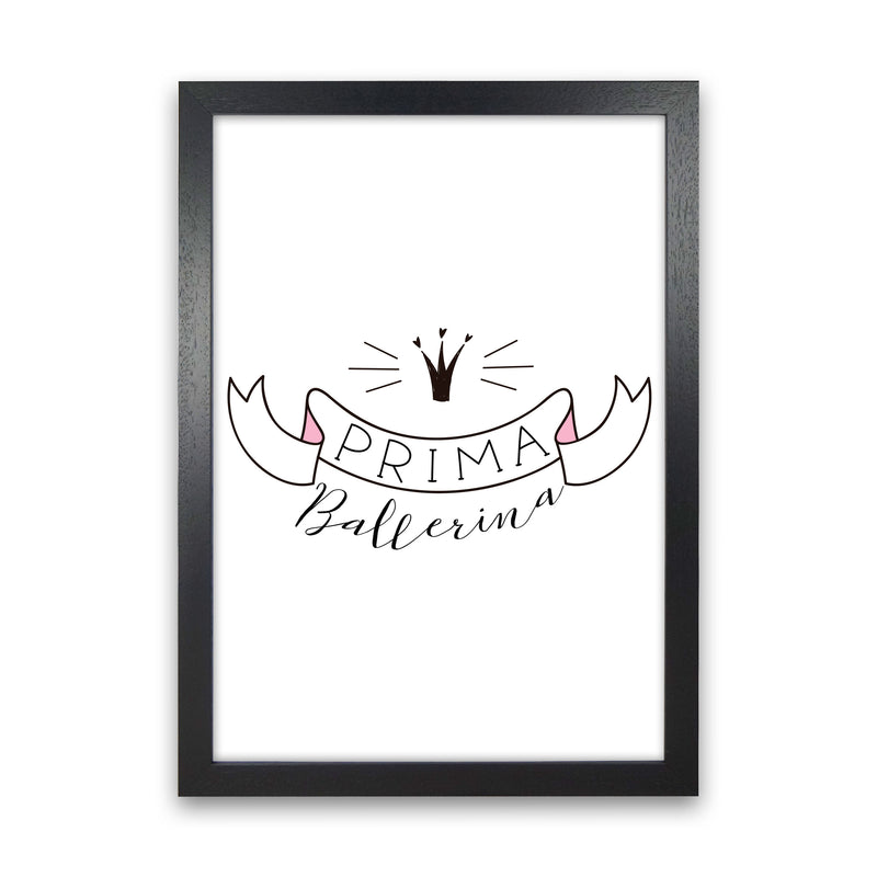 Prima Ballerina Framed Nursey Wall Art Print Black Grain