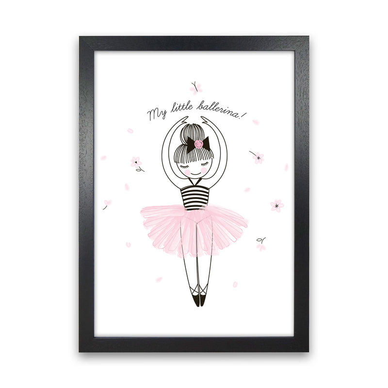 My Little Ballerina Framed Nursey Wall Art Print Black Grain