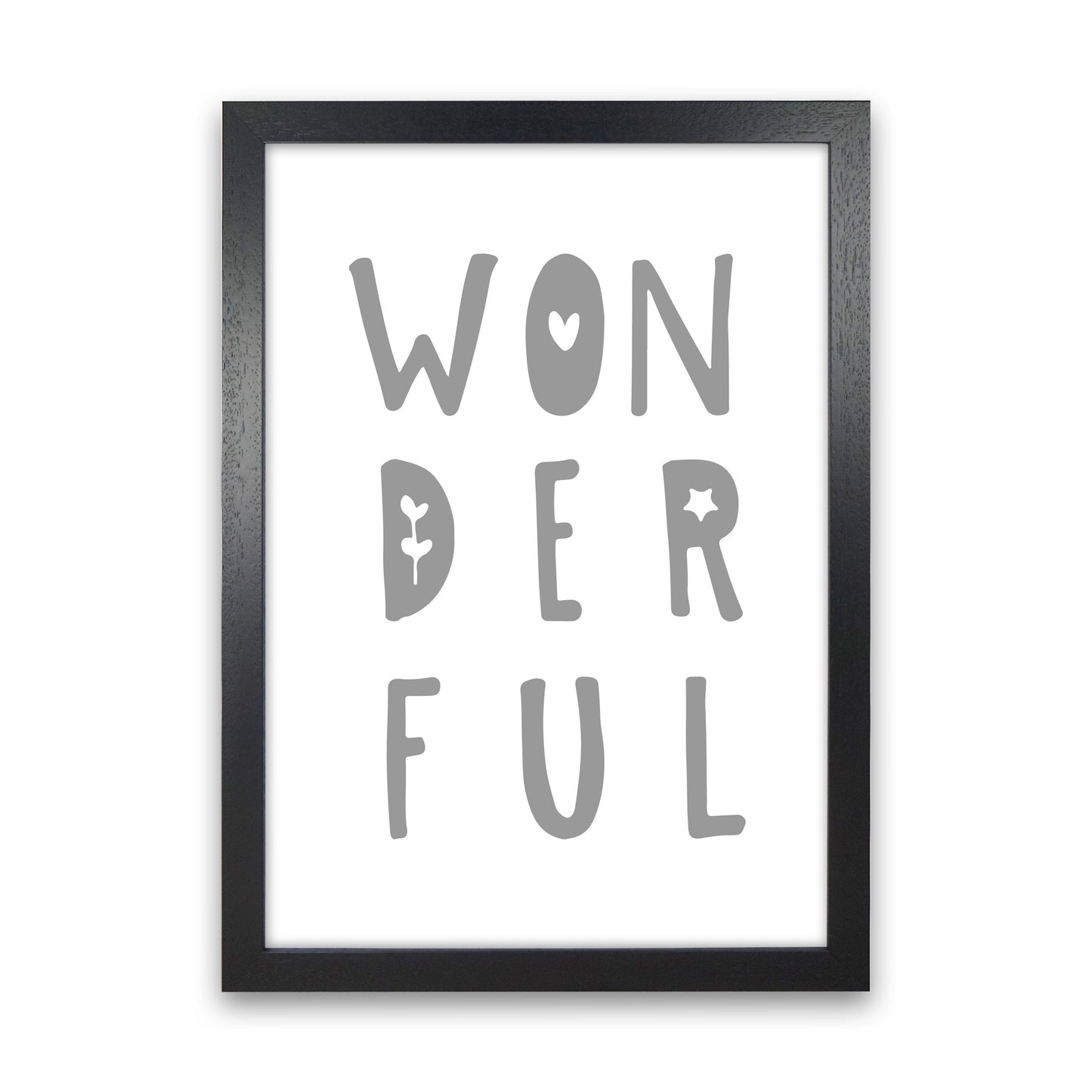 Wonderful Grey Framed Nursey Wall Art Print Black Grain