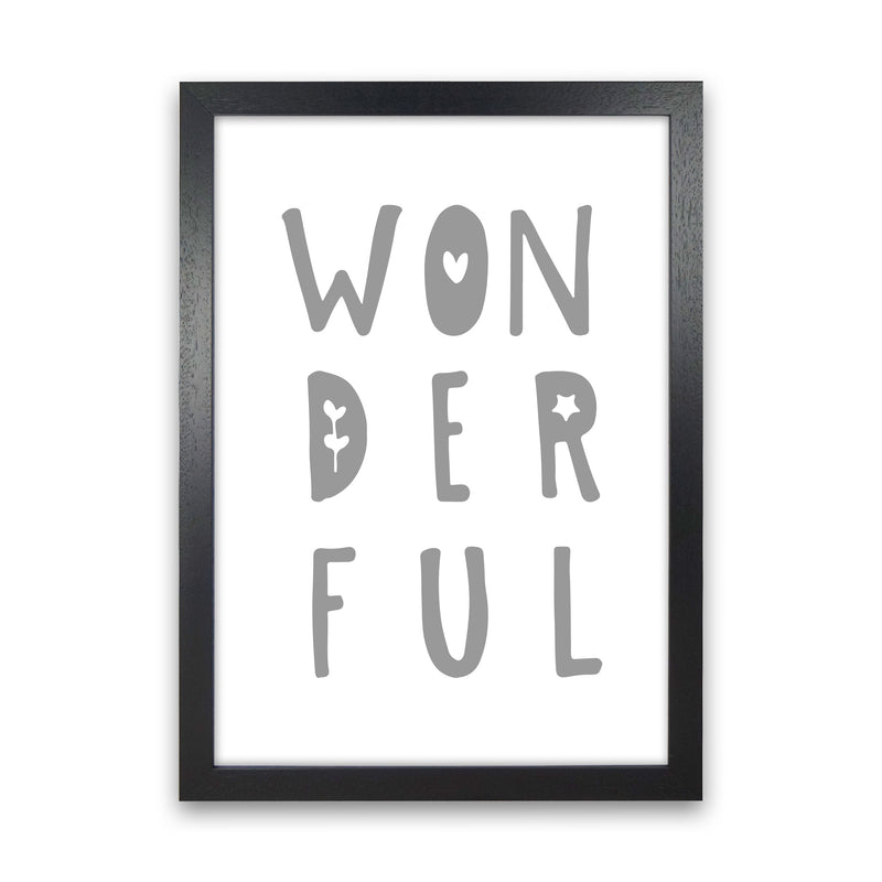 Wonderful Grey Framed Nursey Wall Art Print Black Grain