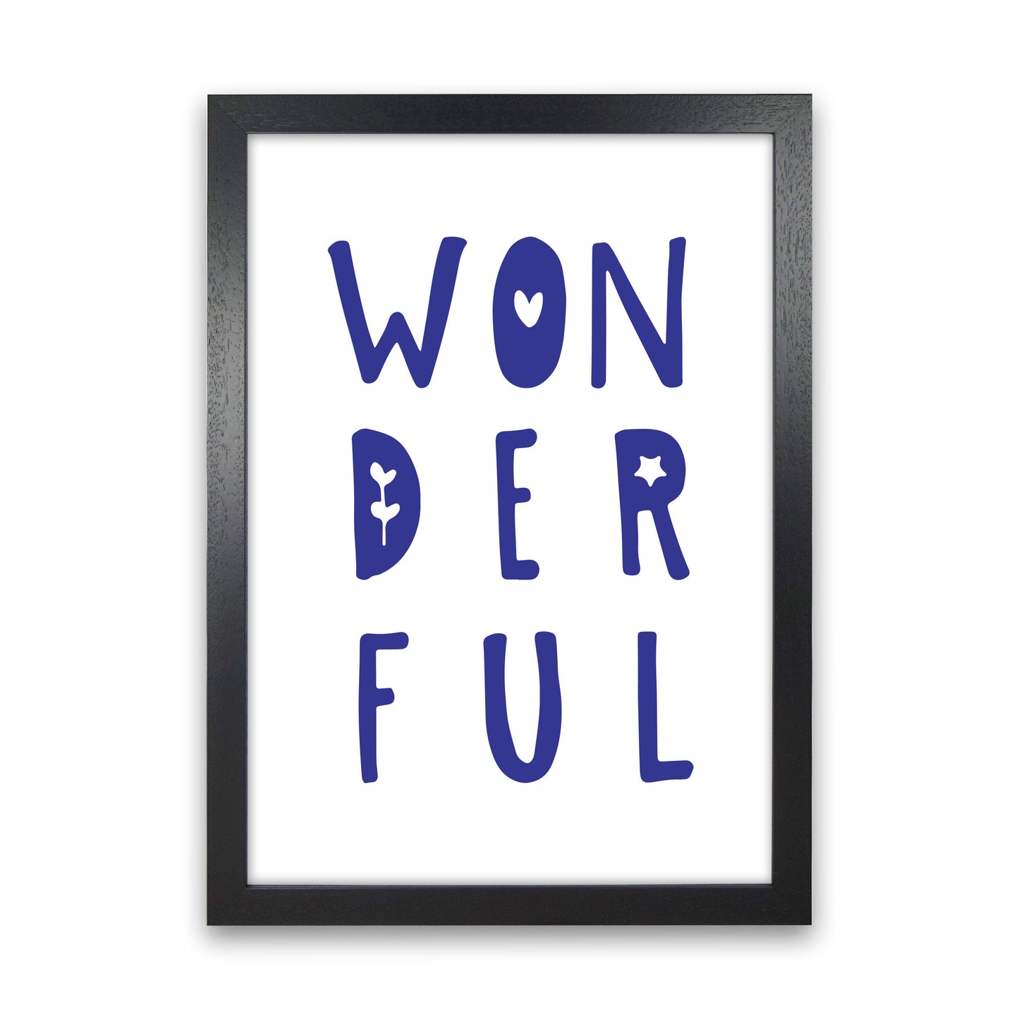 Wonderful Navy Framed Nursey Wall Art Print Black Grain