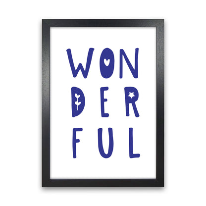 Wonderful Navy Framed Nursey Wall Art Print Black Grain