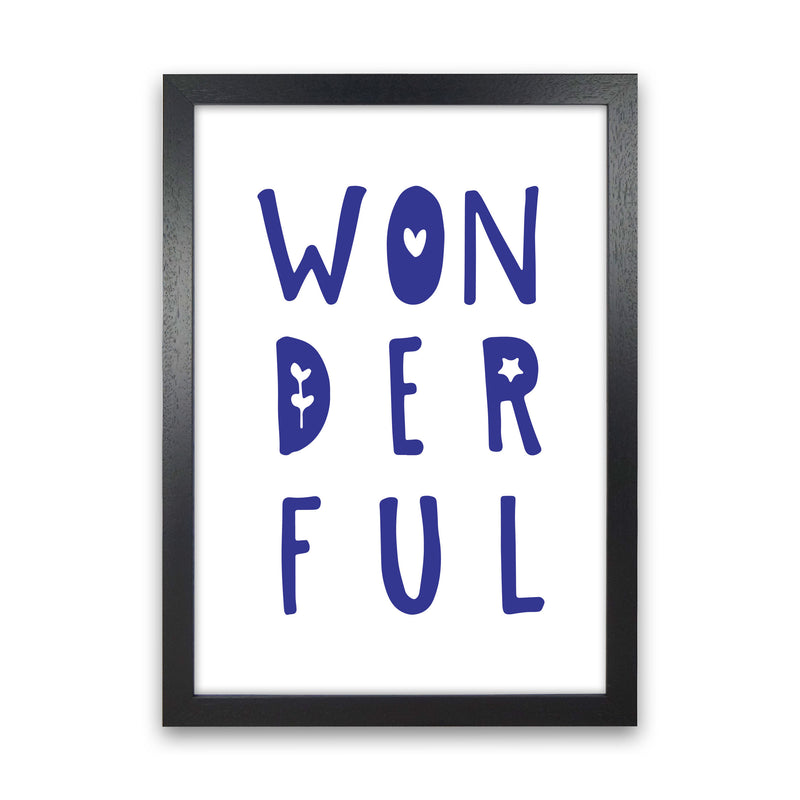 Wonderful Navy Framed Nursey Wall Art Print Black Grain