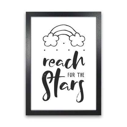Reach For The Stars Black Modern Print Black Grain