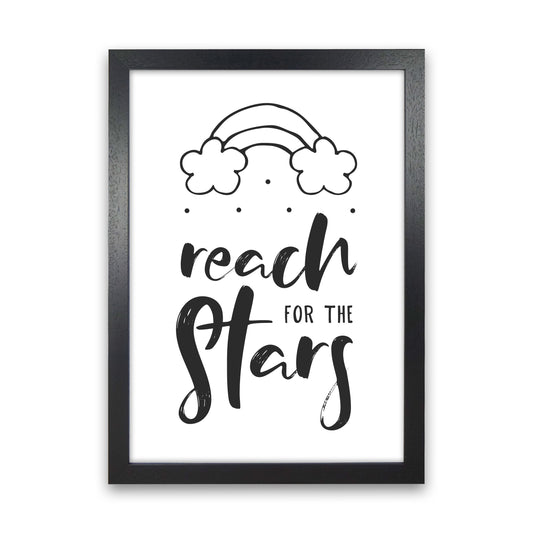 Reach For The Stars Black Modern Print Black Grain