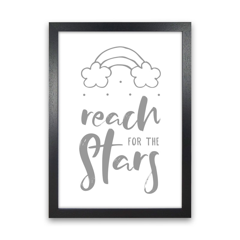 Reach For The Stars Grey Modern Print Black Grain