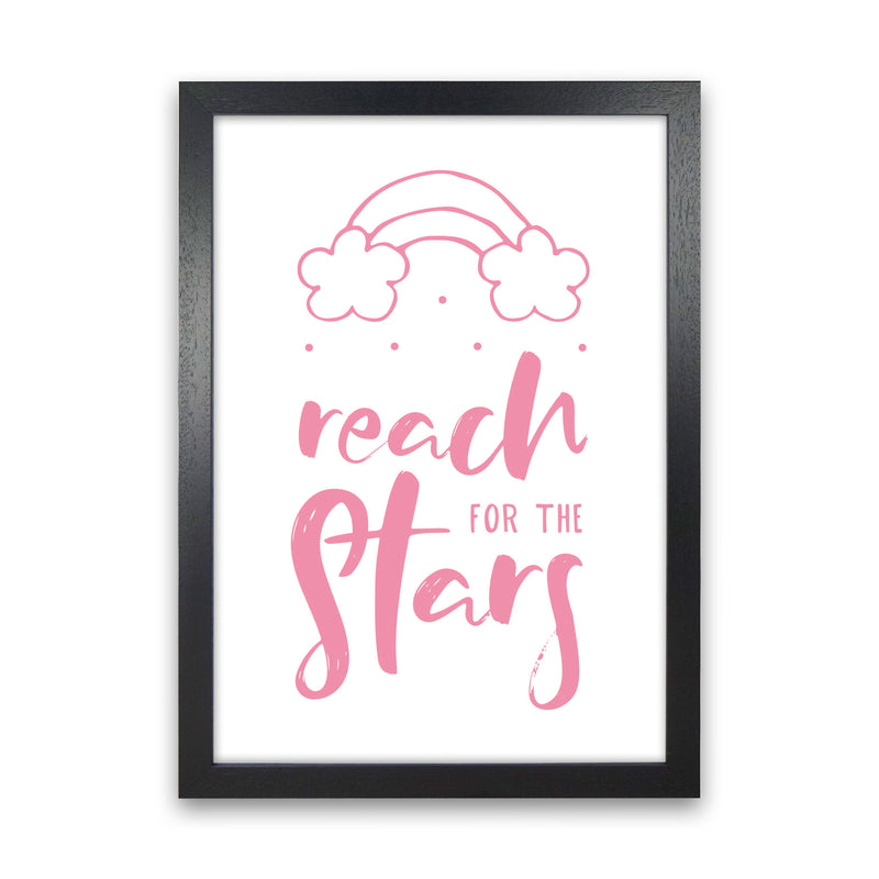Reach For The Stars Pink Modern Print Black Grain