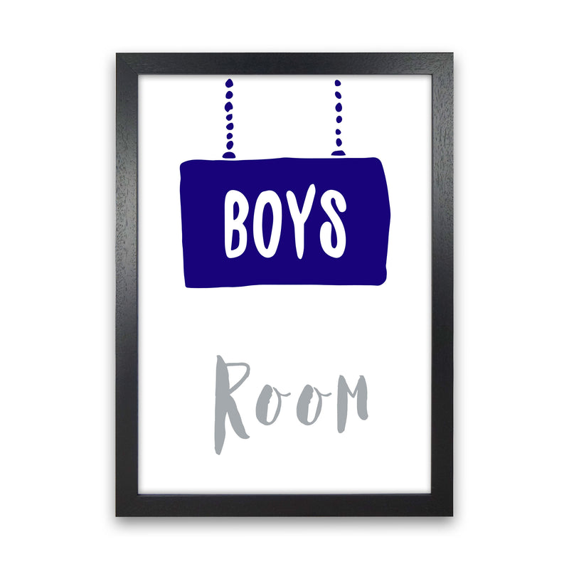 Boys Room Navy Framed Nursey Wall Art Print Black Grain