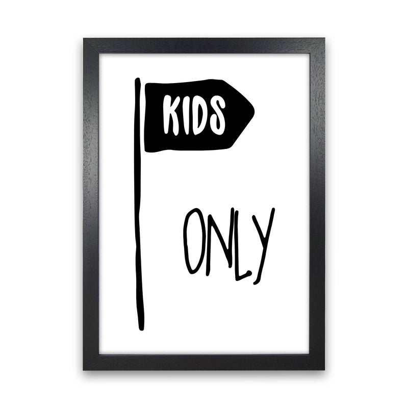 Kids Only Black Framed Nursey Wall Art Print Black Grain