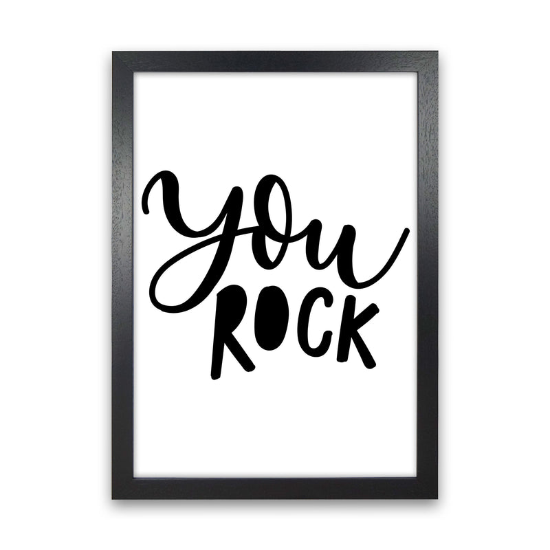 You Rock Modern Print Black Grain