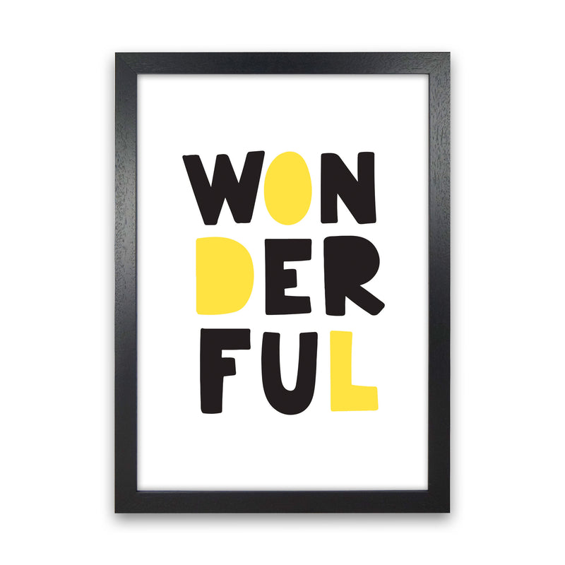 Wonderful Black And Yellow Framed Nursey Wall Art Print Black Grain
