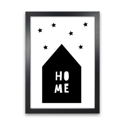 Home Scandi Framed Typography Wall Art Print Black Grain