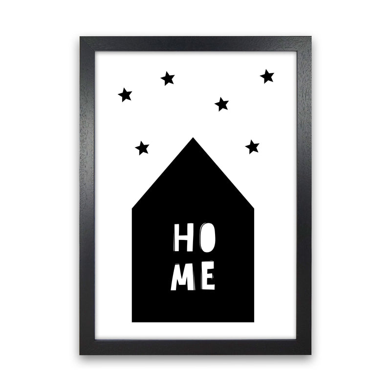 Home Scandi Framed Typography Wall Art Print Black Grain