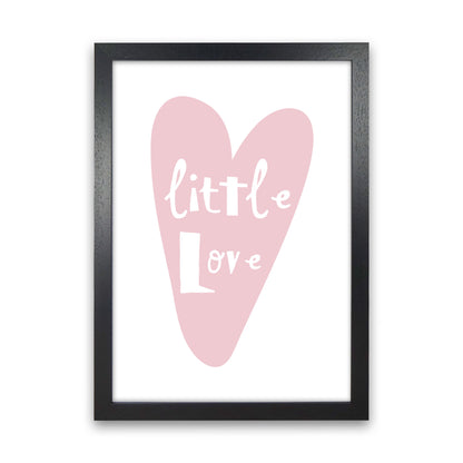 Little Love Heart Framed Nursey Wall Art Print Black Grain