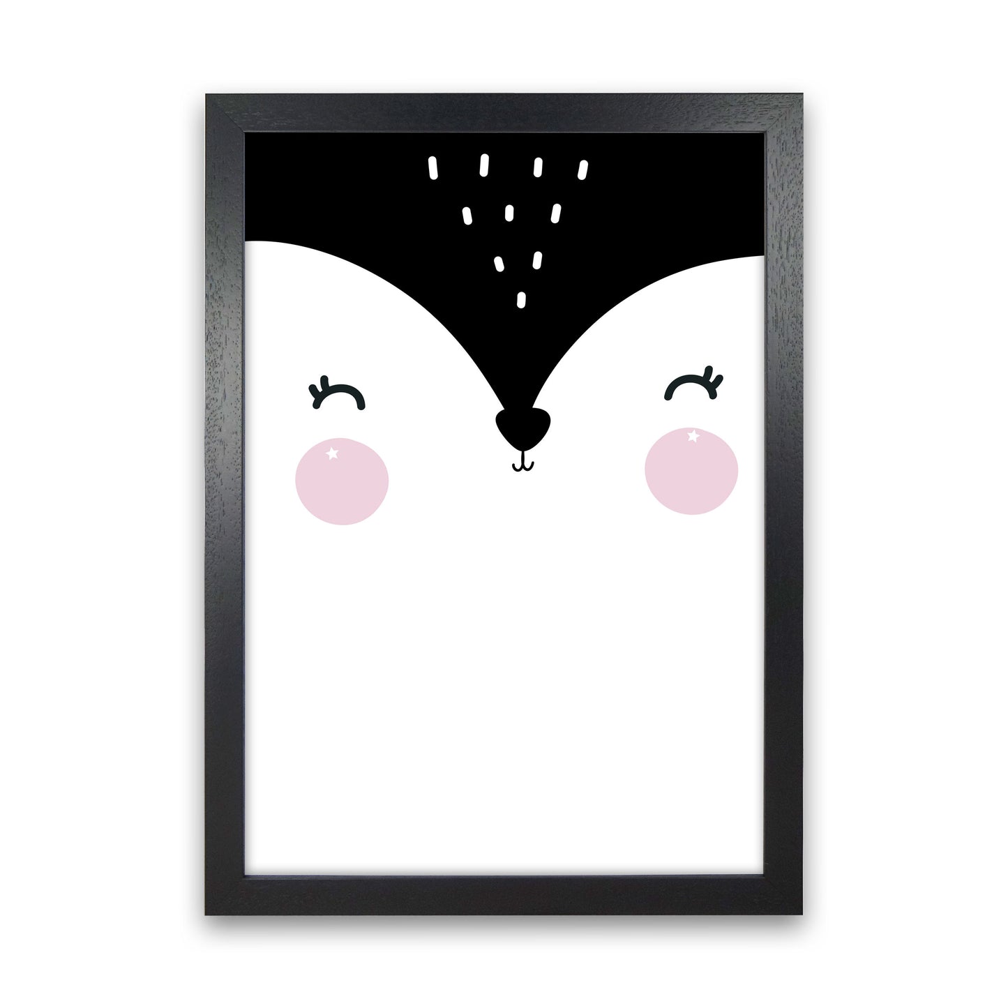 Penguin Face Scandi Modern Print Black Grain