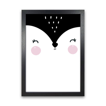 Penguin Face Scandi Modern Print Black Grain