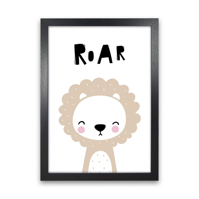 Lion Roar Modern Print Animal Art Print Black Grain