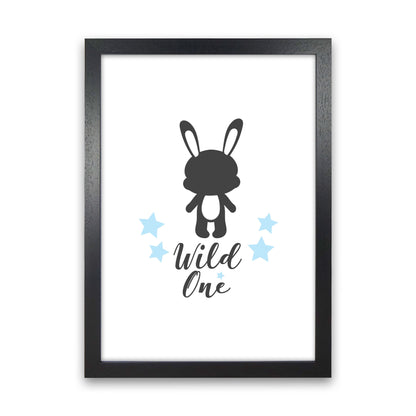 Wild One Framed Nursey Wall Art Print Black Grain