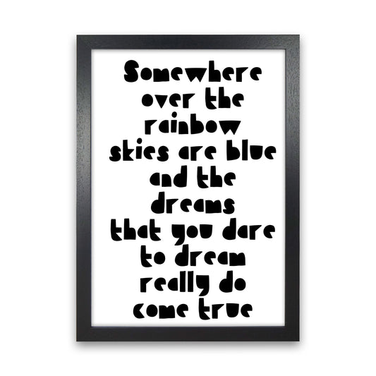 Somewhere Over The Rainbow Black Modern Print Black Grain
