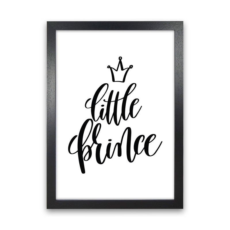 Little Prince Black Framed Nursey Wall Art Print Black Grain