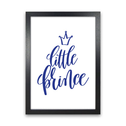 Little Prince Navy Framed Nursey Wall Art Print Black Grain
