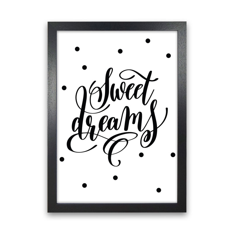Sweet Dreams Black Modern Print Black Grain