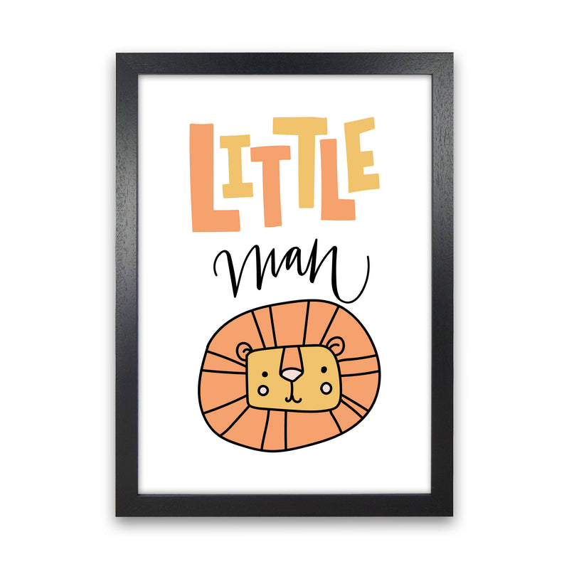 Little Lion Man Framed Nursey Wall Art Print Black Grain