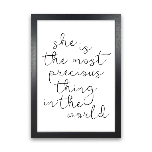 She Is The Most Precious Thing Black Modern Print Black Grain