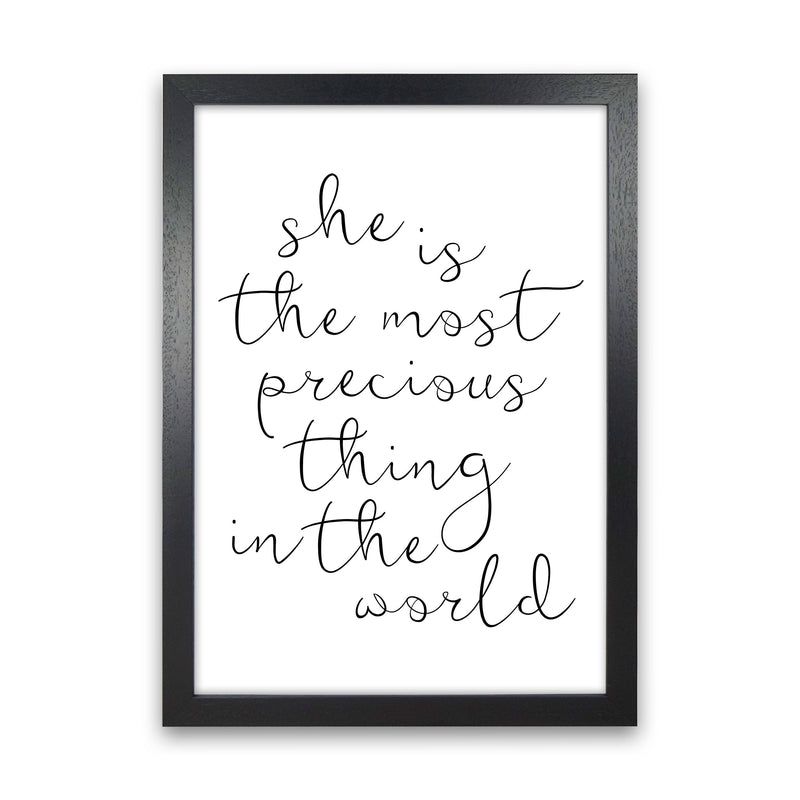 She Is The Most Precious Thing Black Modern Print Black Grain