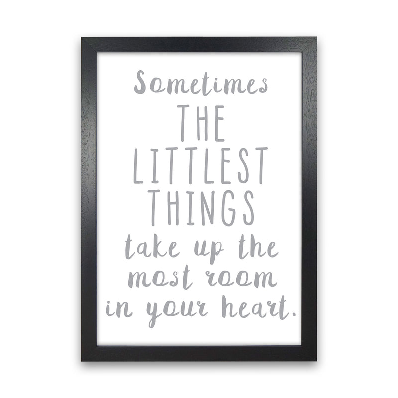 The Littlest Things Grey Modern Print Black Grain