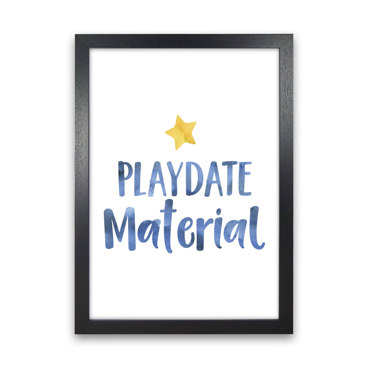 Playdate Material Watercolour Modern Print Black Grain