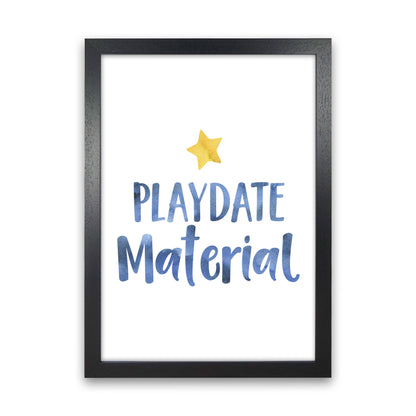 Playdate Material Watercolour Modern Print Black Grain