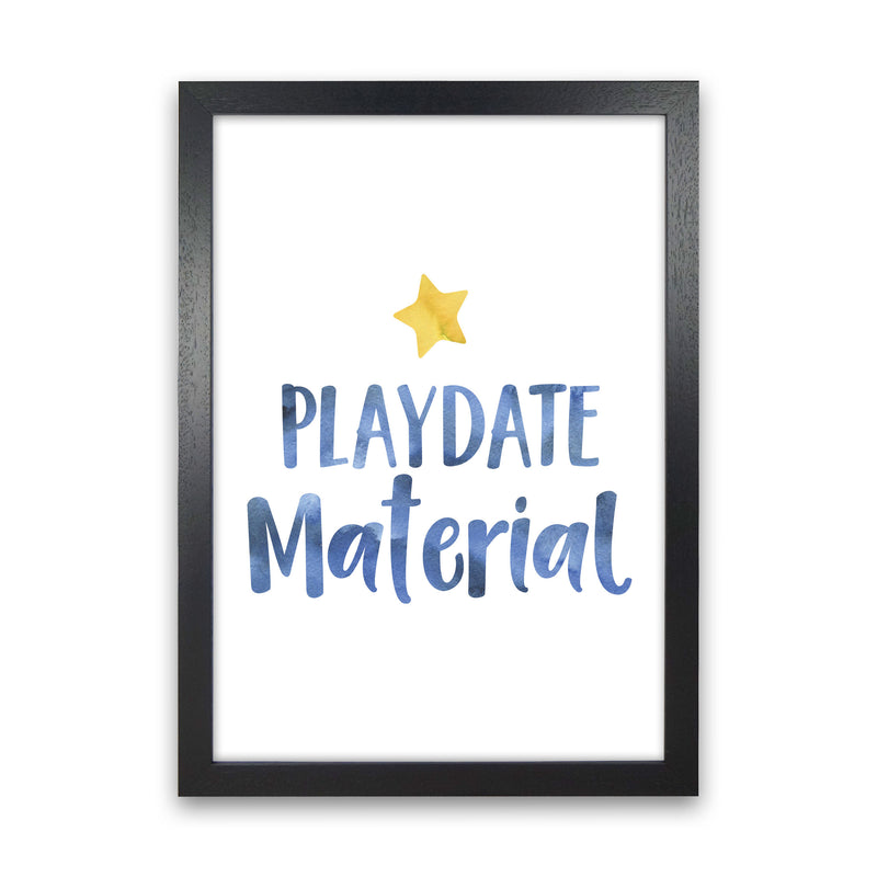 Playdate Material Watercolour Modern Print Black Grain