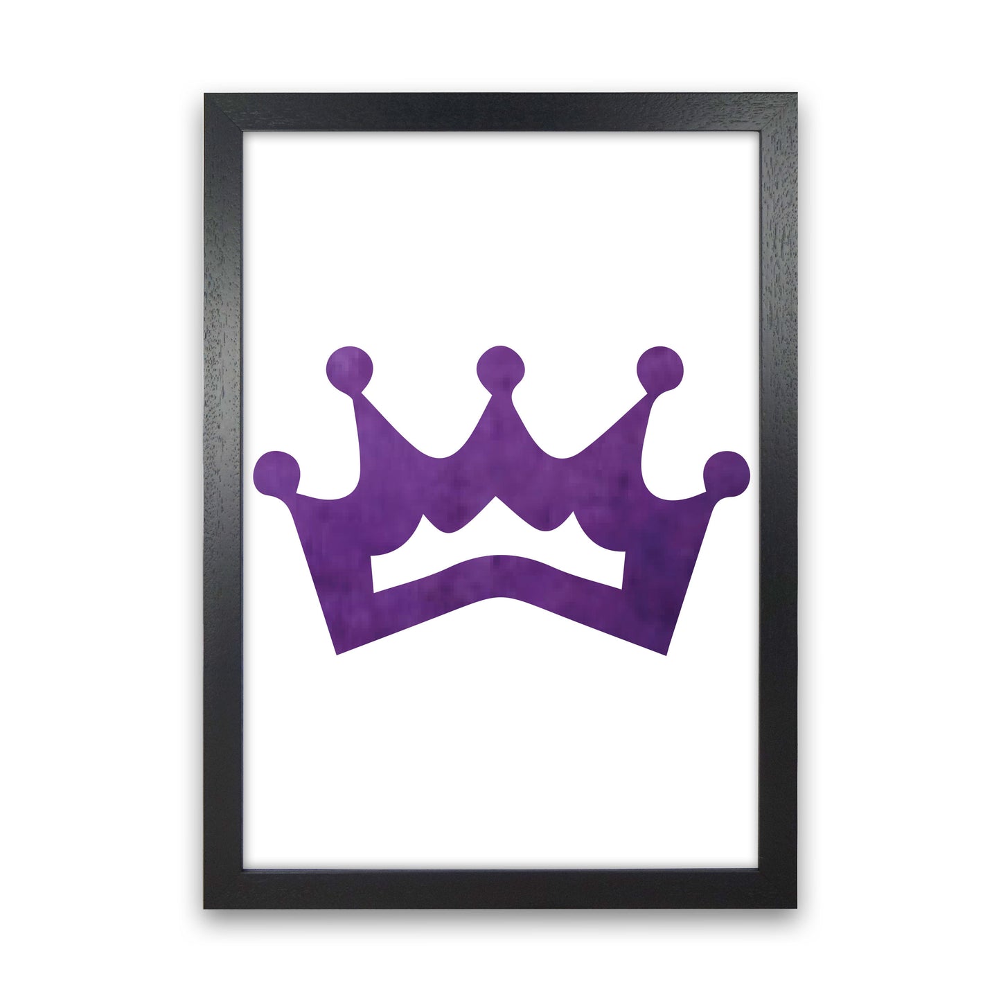 Purple Crown Watercolour Modern Print Black Grain