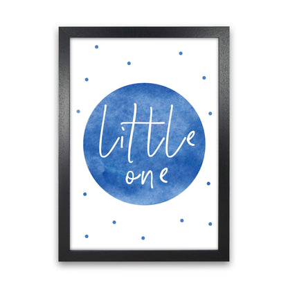 Little One Blue Watercolour Modern Print Black Grain