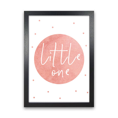 Little One Peach Watercolour Modern Print Black Grain