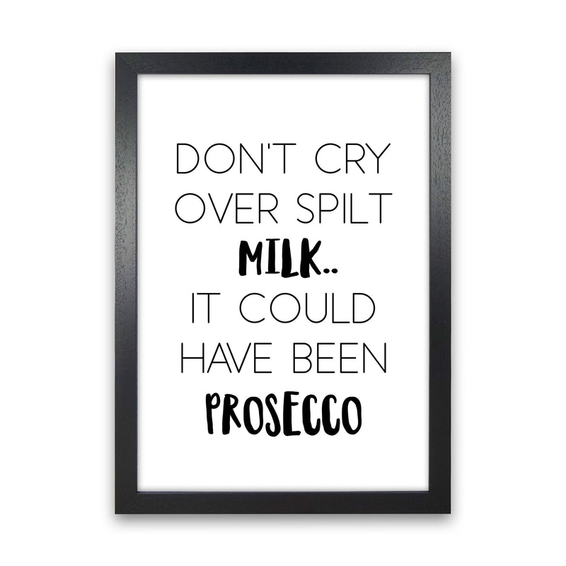 Spilt Milk Modern Print, Framed Kitchen Wall Art Black Grain