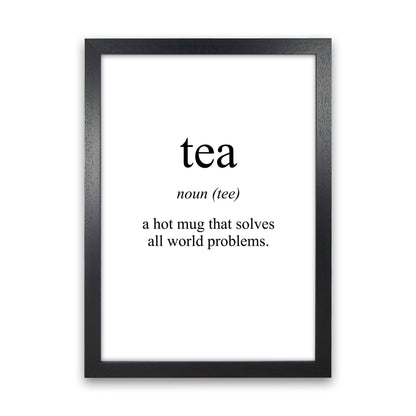 Tea Modern Print, Framed Kitchen Wall Art Black Grain