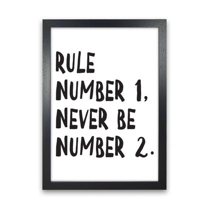 Rule Number One Modern Print Black Grain