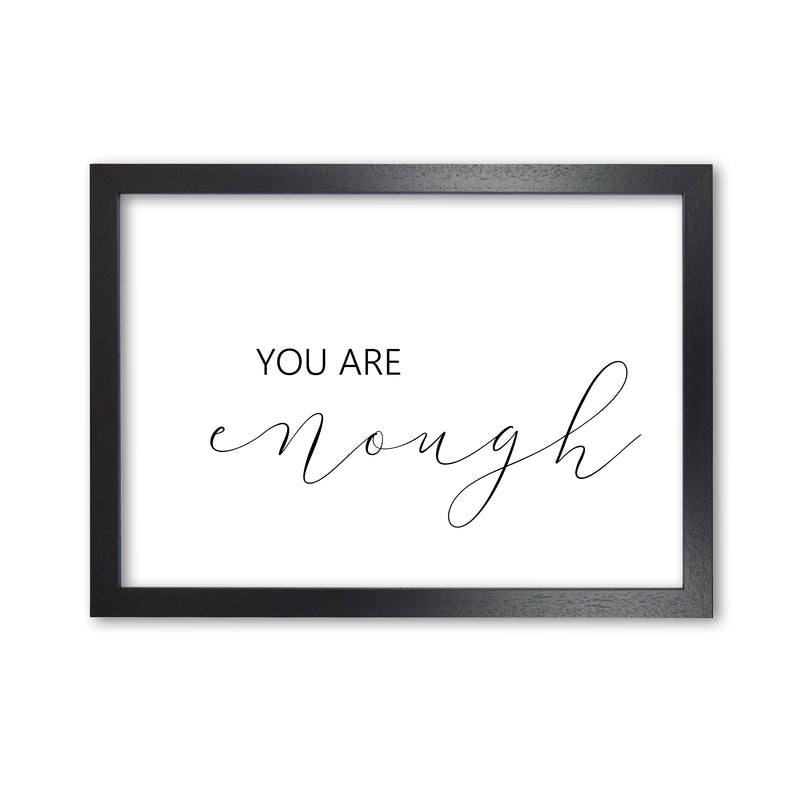 You Are Enough Landscape Modern Print Black Grain