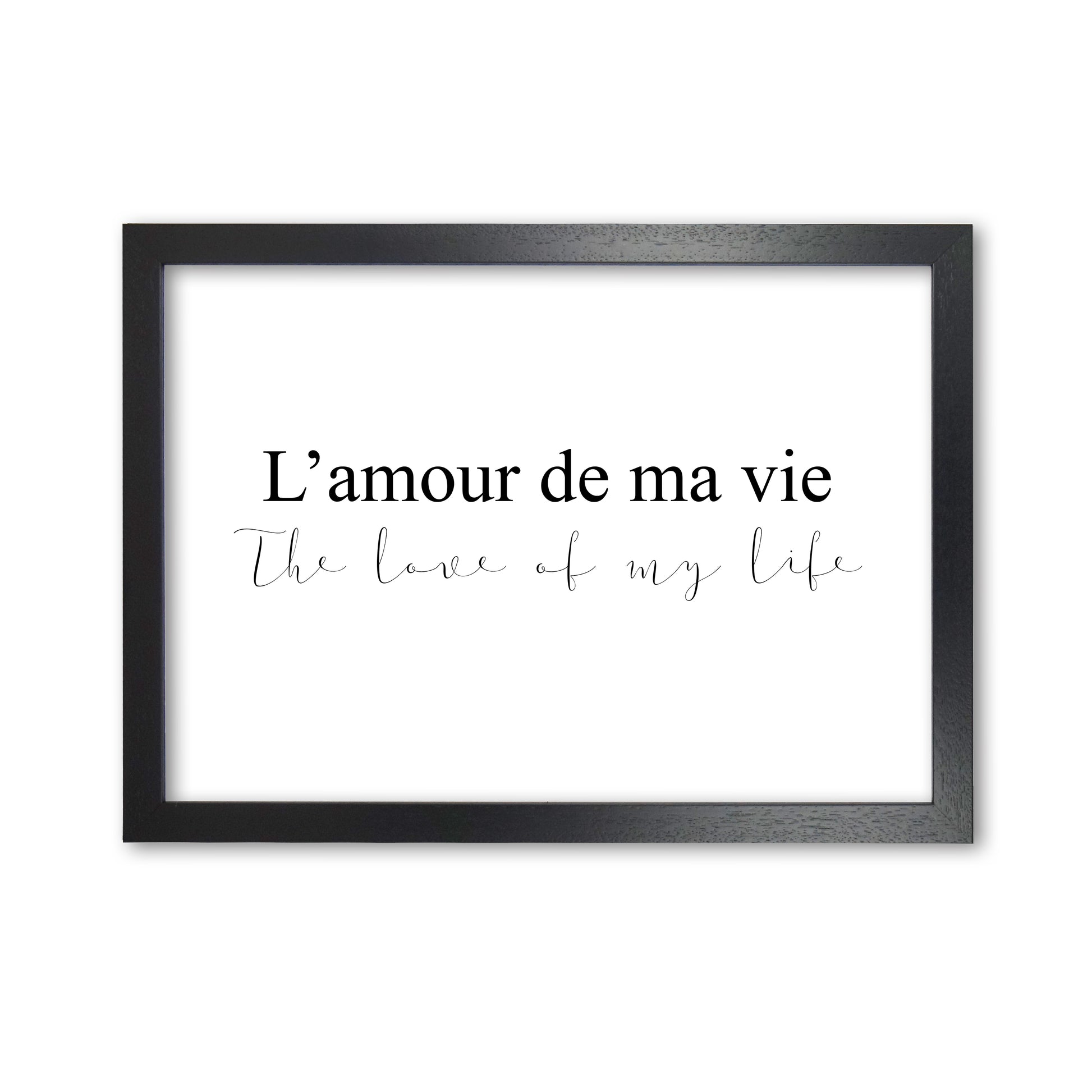 The Love Of My Life Landscape Modern Print Black Grain