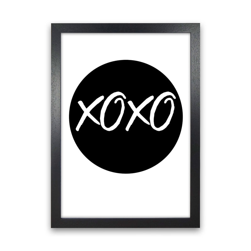 XOXO Black Circle Modern Print Black Grain